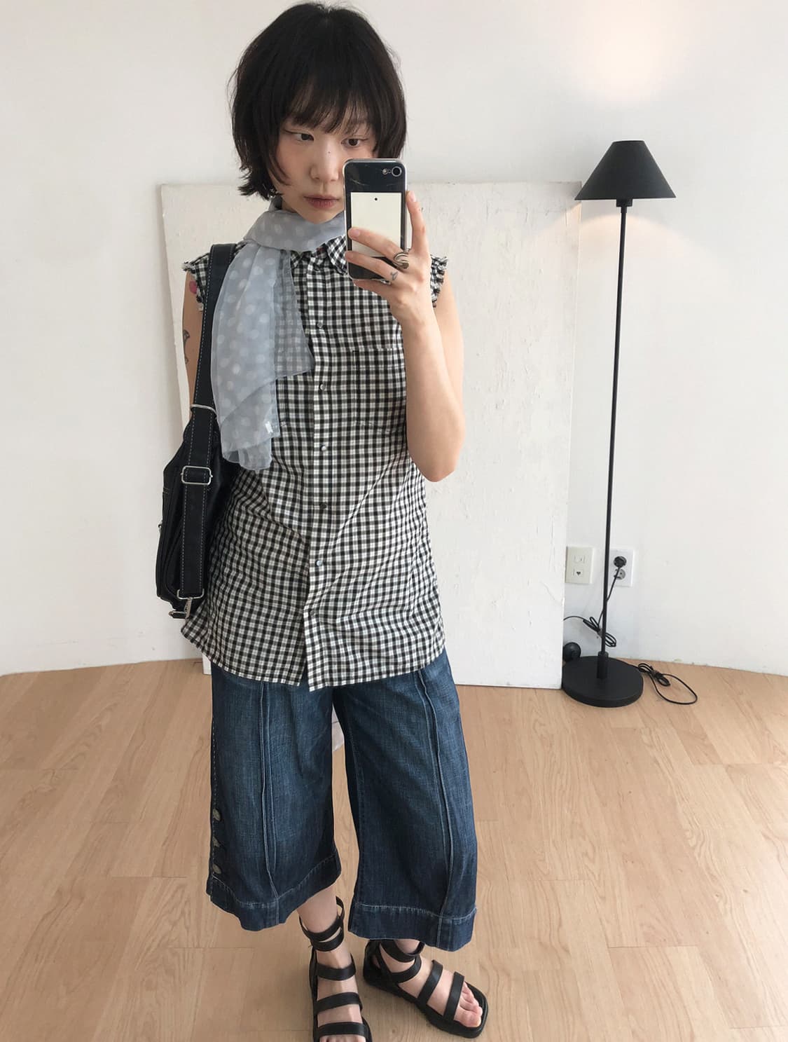vintage sheer polka dot scarf 상품이미지4