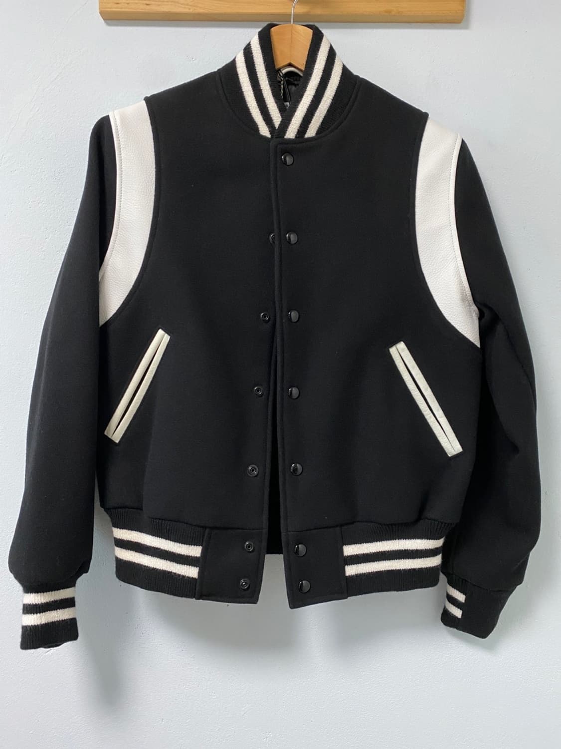 골든베어 / 테디자켓 바시티 검흰 / S (95-1 상품이미지2