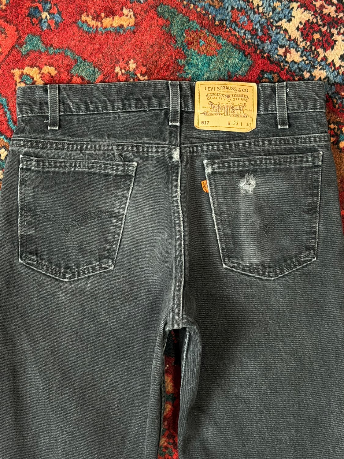 90's USA Made 빈티지 리바이스 517 오렌지탭 블랙 상품이미지6
