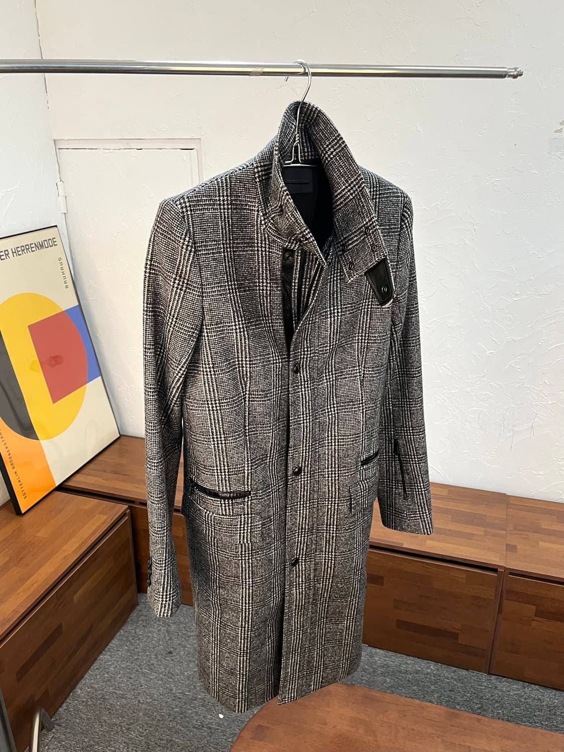 디젤 글렌 체크 울 코트 상품이미지1