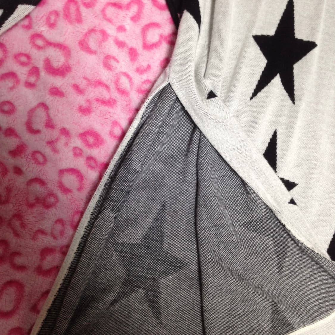 빈티지 니혼진 갸루 별 스타 패턴 원피스 롱슬리브 니트 긴팔 탑 트임 상품이미지2