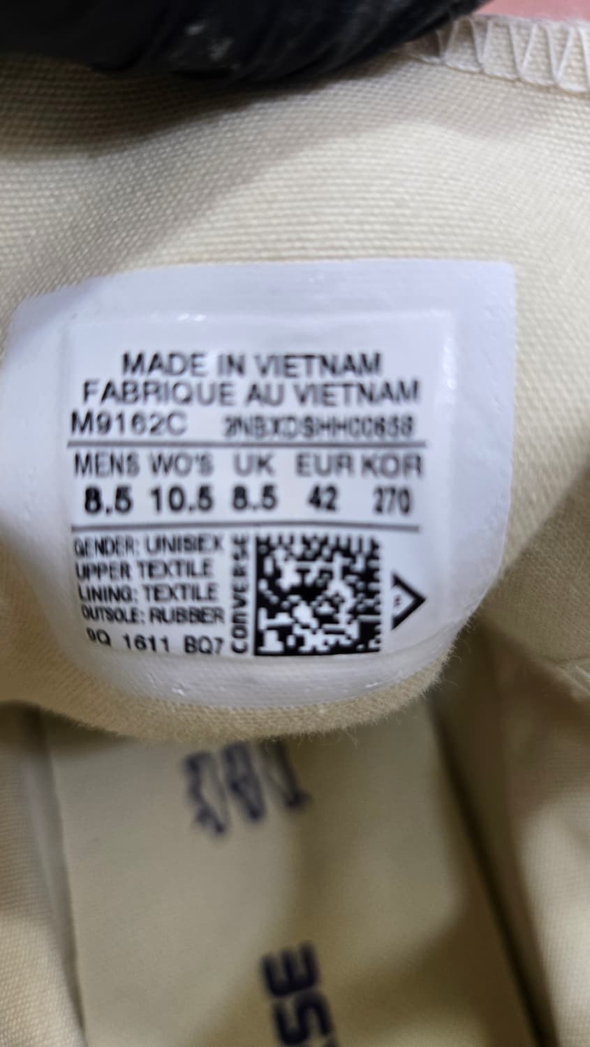 컨버스 일회착용 270mm-  척테일러 하이 연노랑 운동화 상품이미지7