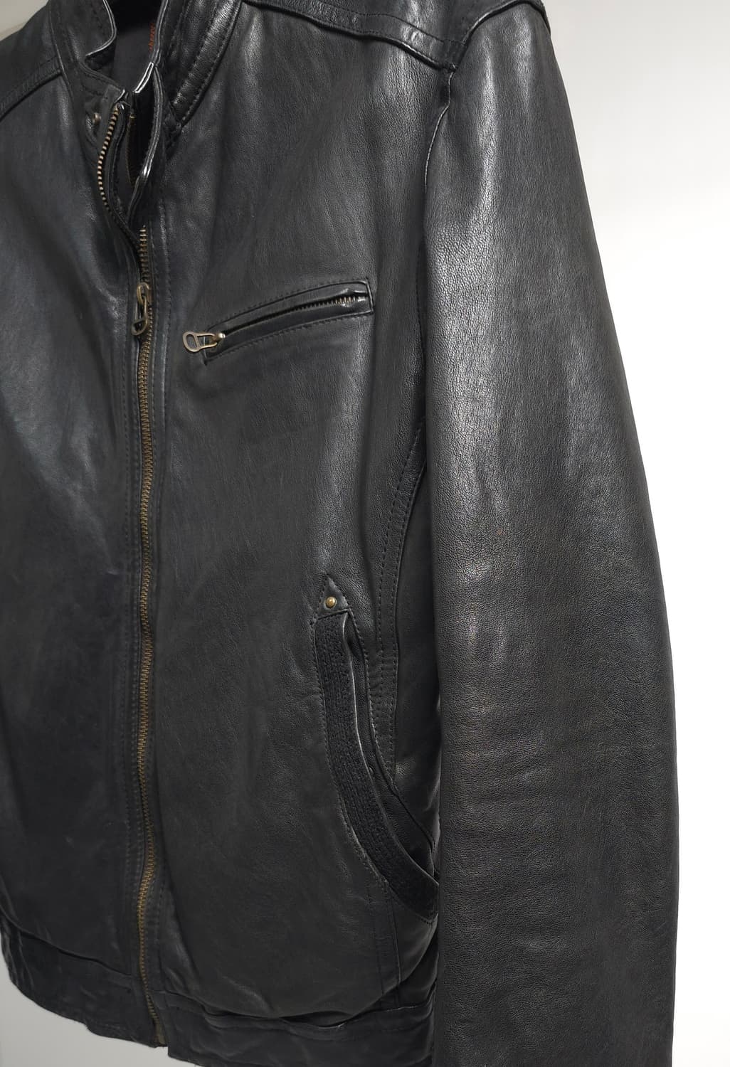 휴고보스 정품 남성 블랙 양가죽 싱글 라이더 가죽 자켓 레더자켓 105  상품이미지3