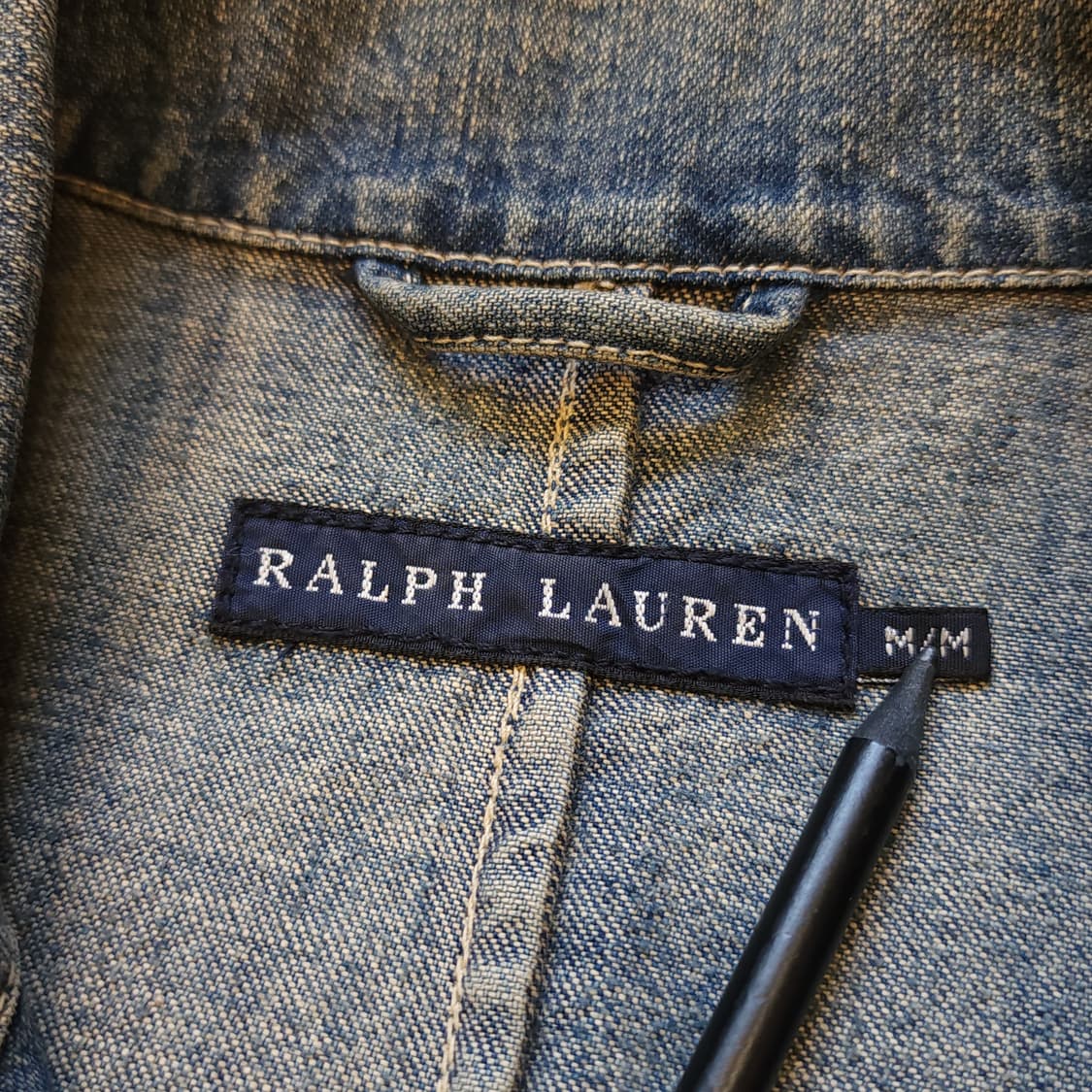 폴로 랄프로렌 데님 트렌치 코트 샵코트 셔링 디테일 M 상품이미지6