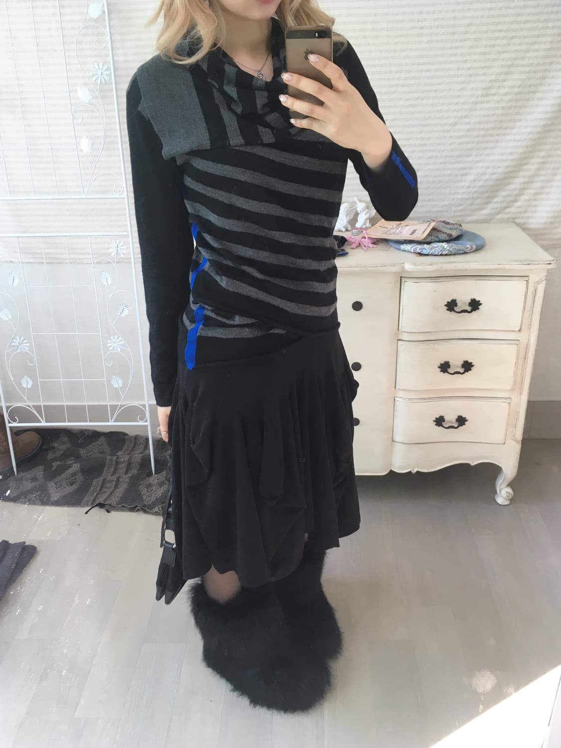 asuro tayama stripe unbalance knit 상품이미지3