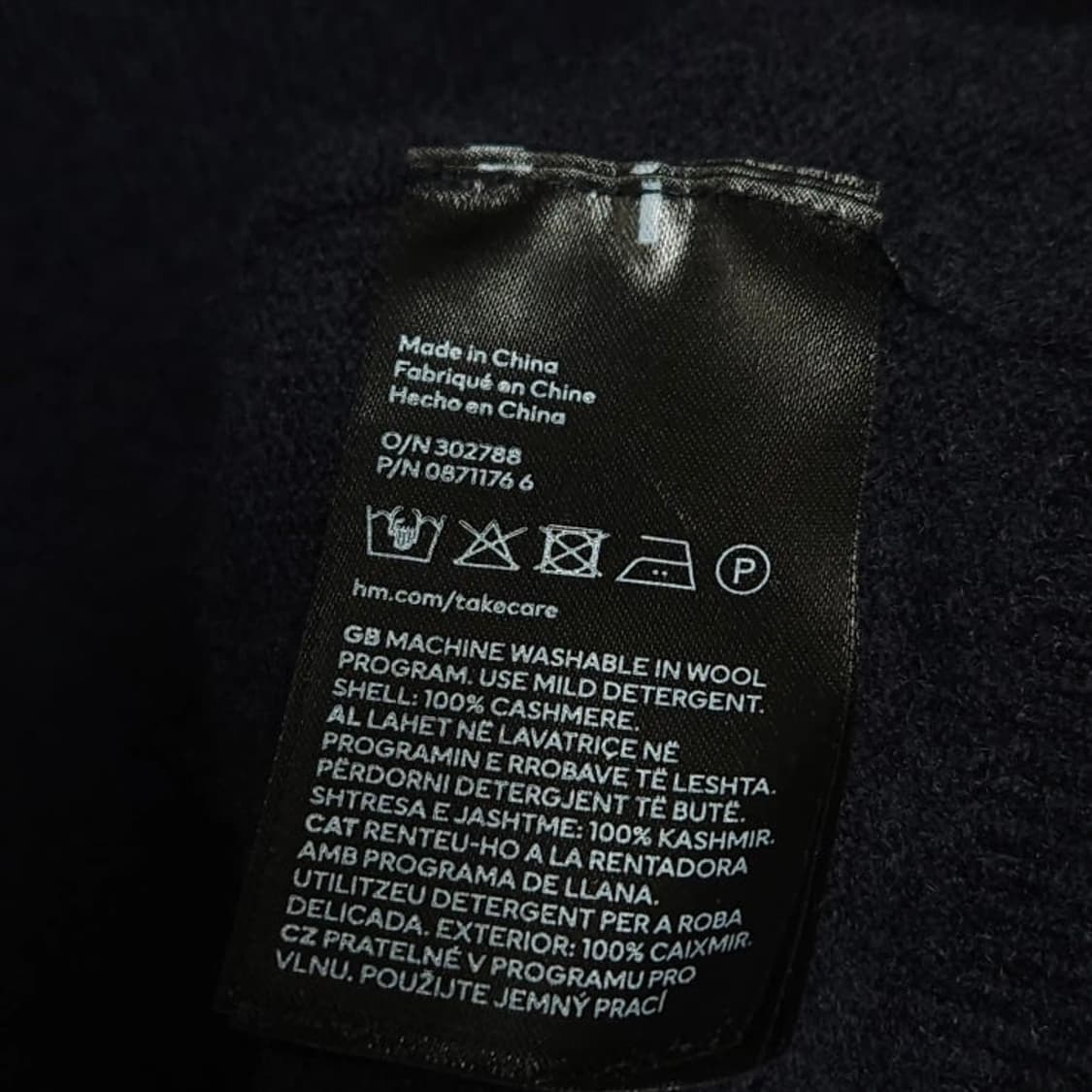 100)H&M 캐시미어100% 니트 네이비 상품이미지4