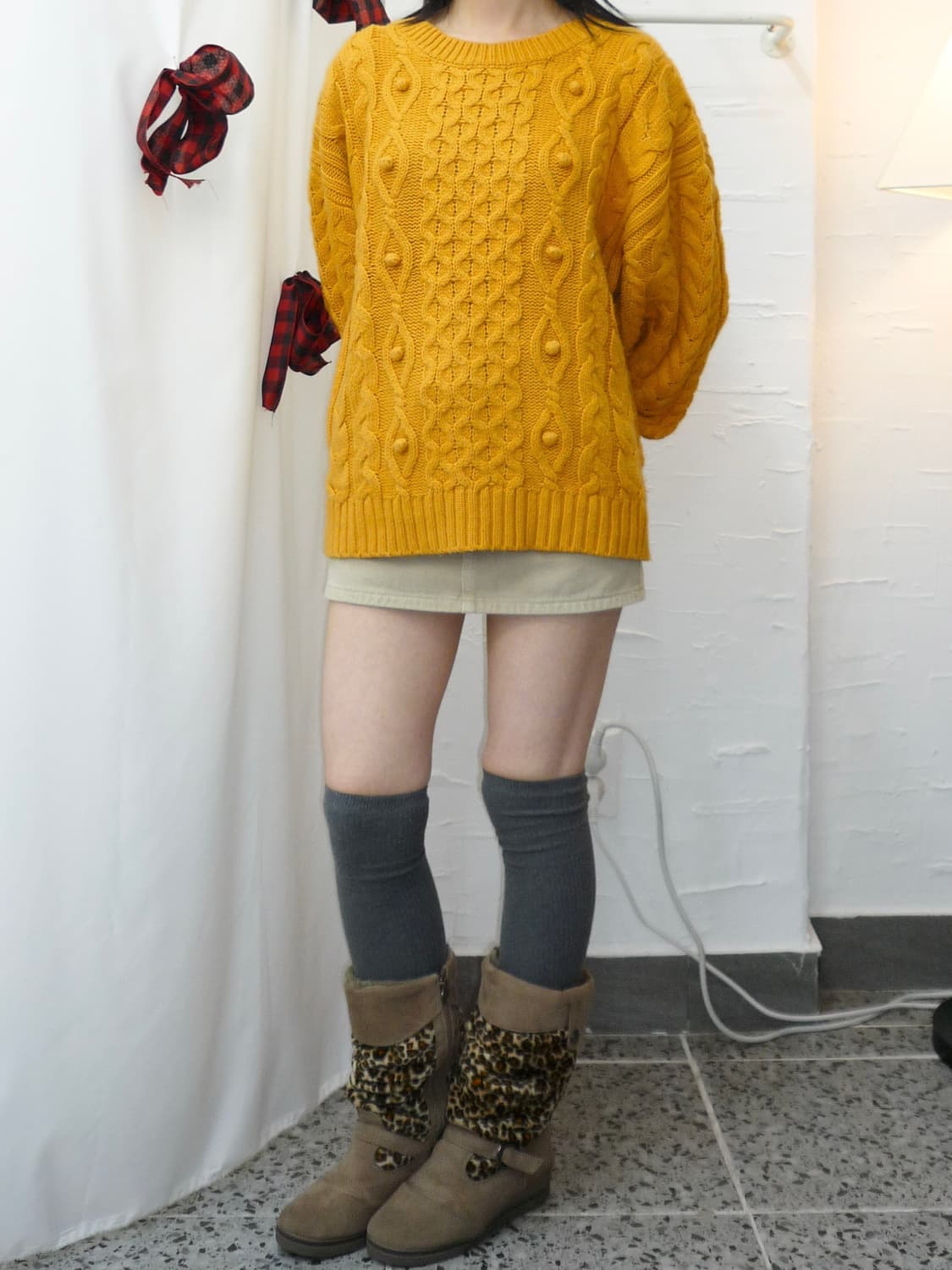 Pom Pom mustard knit 상품이미지2
