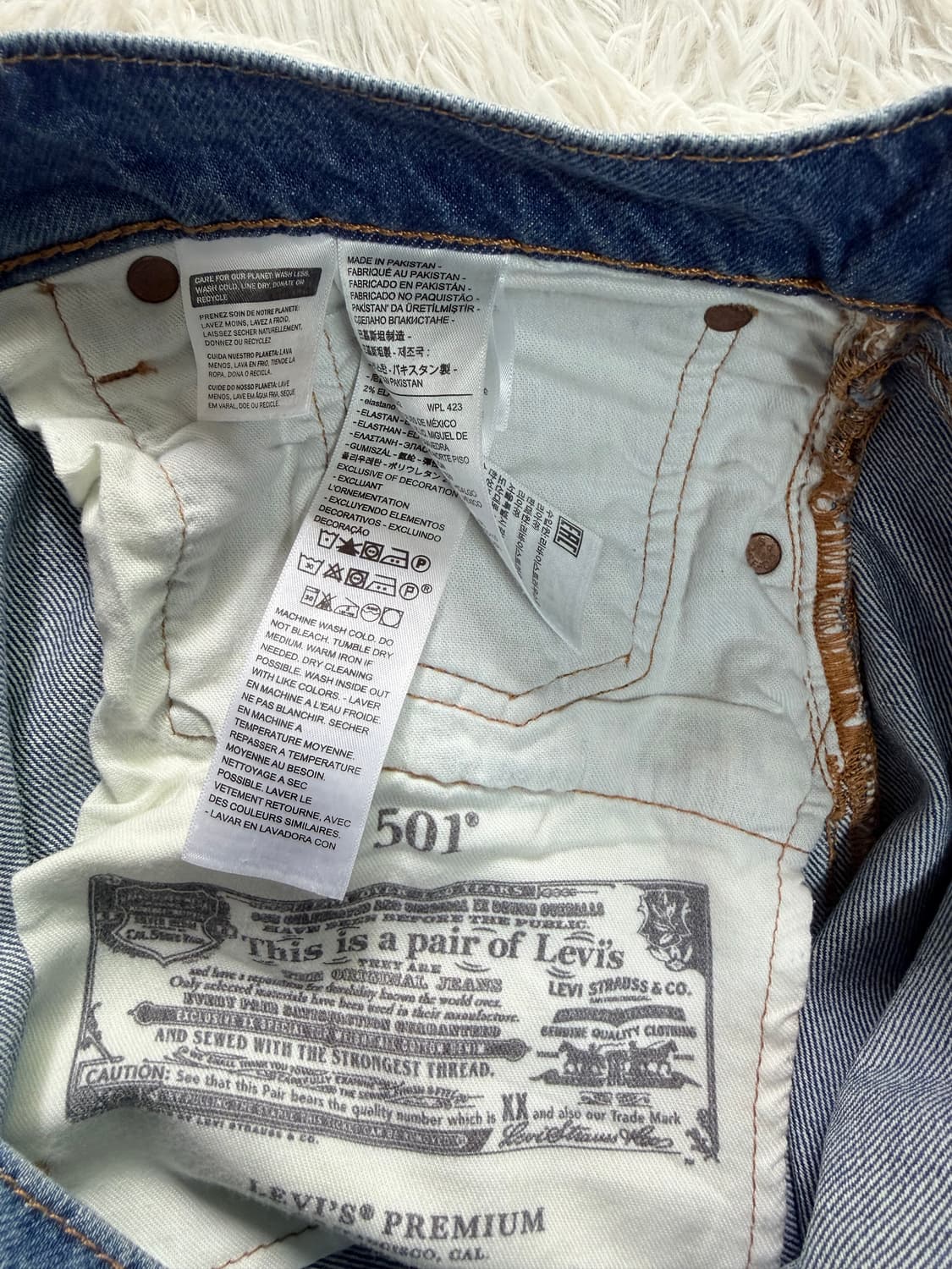 [리바이스 501 프리미엄] 커스텀 데미지 스트레이트 데님 (W34 L3 상품이미지5