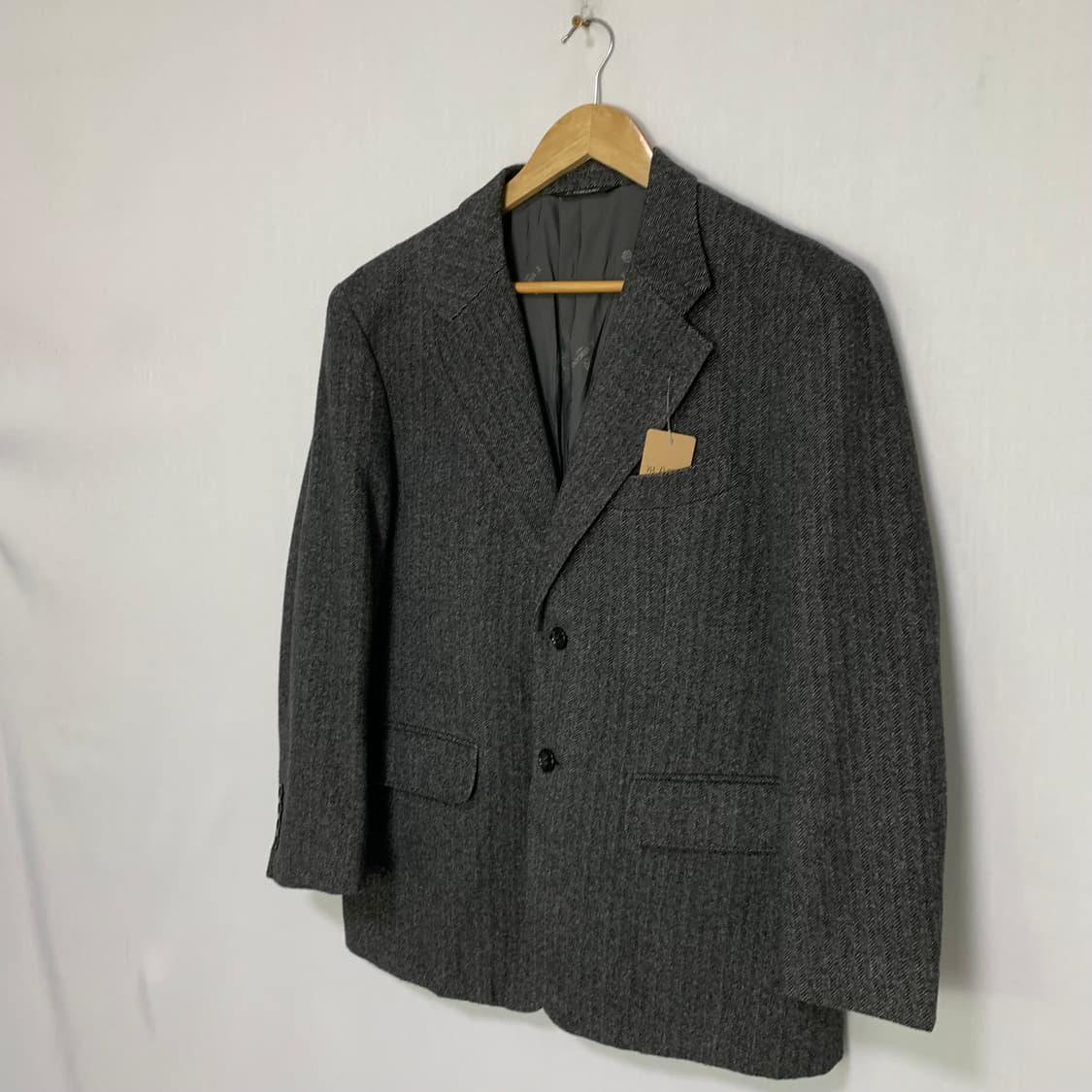 이태리 빈티지 퓨어 캐시미어 100 블레이저 자켓 남성 차콜 그레이 상품이미지2