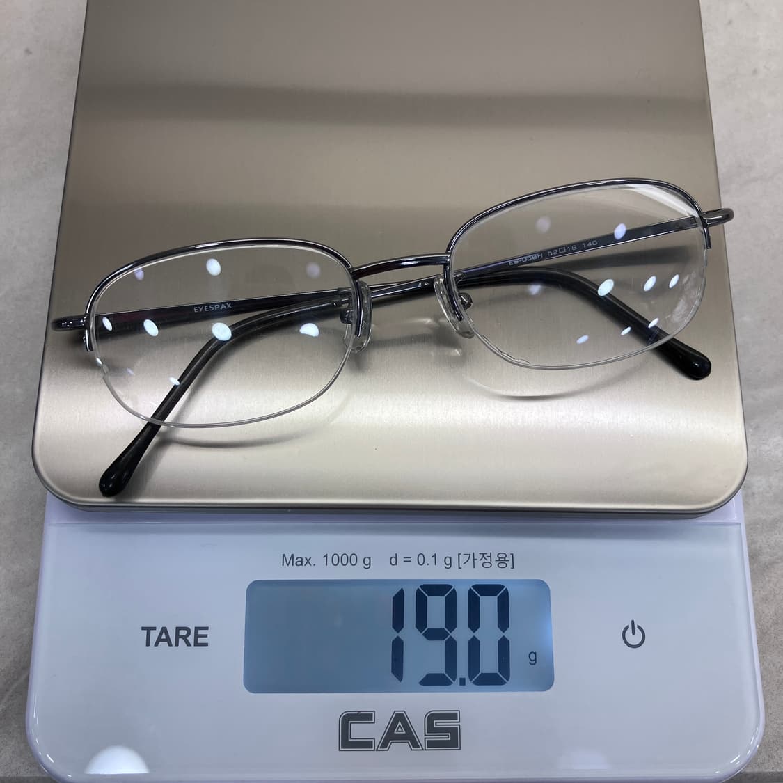 C72 EYESPAX 건메탈 소프트 스퀘어 반무테 안경 상품이미지8