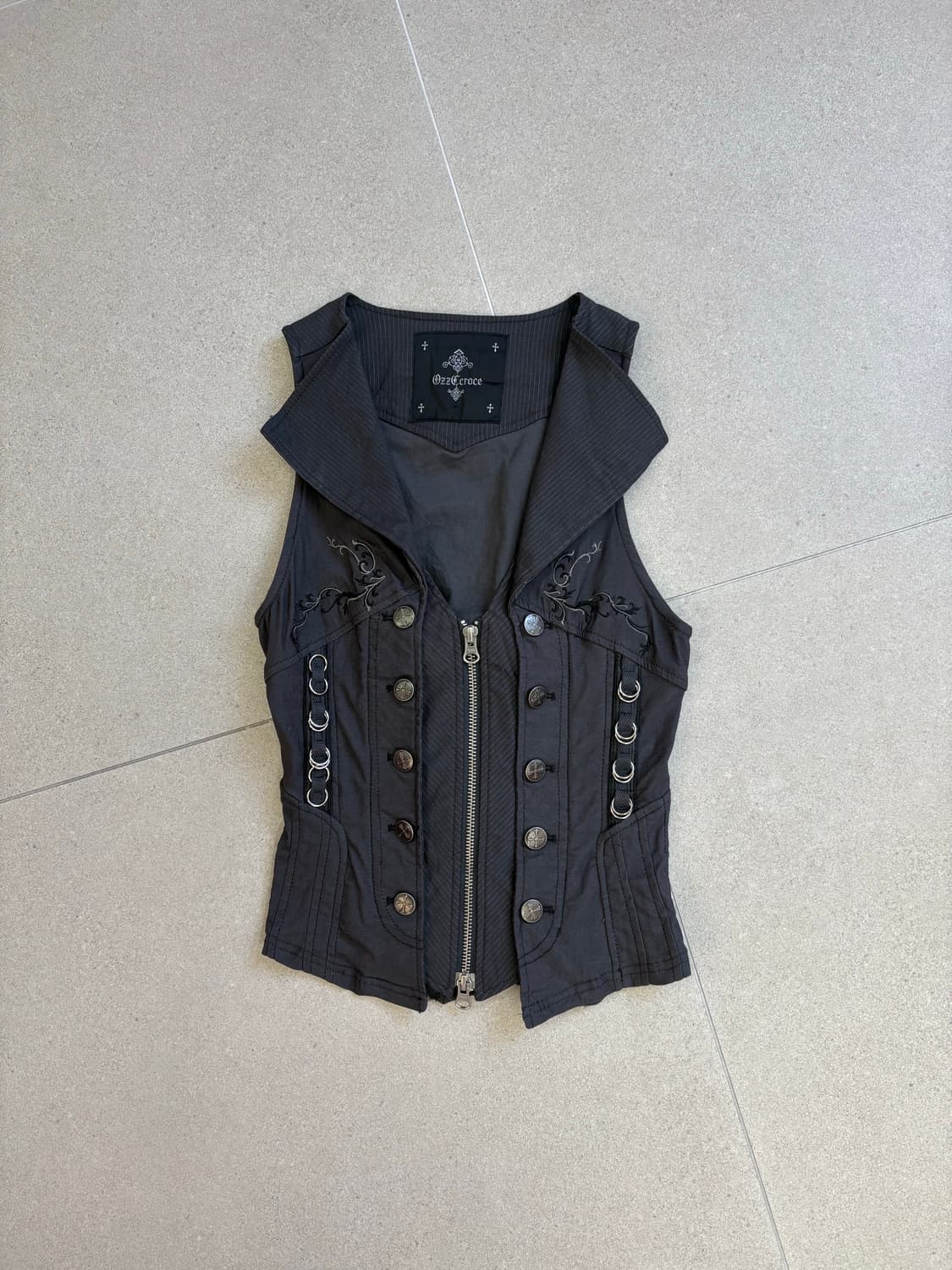 Ozz croce 아일렛 지퍼 베스트 상품이미지1