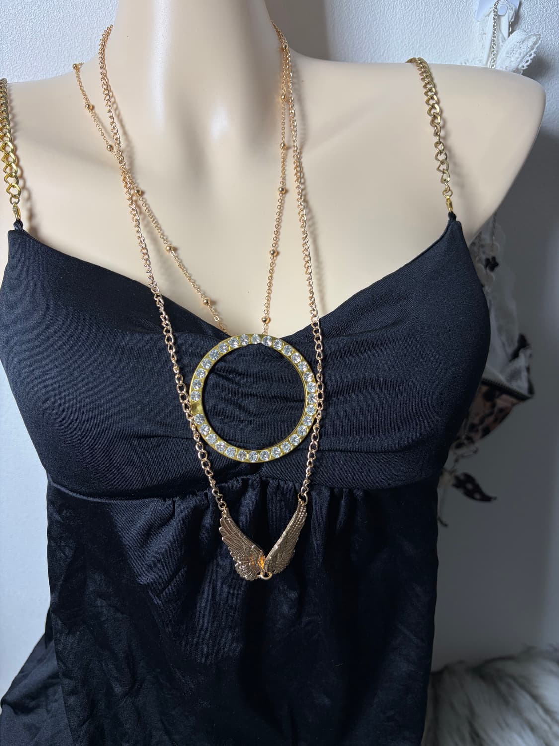 오네갸루 골드 큐빅링 원피스 퍼자켓 세트 상품이미지5