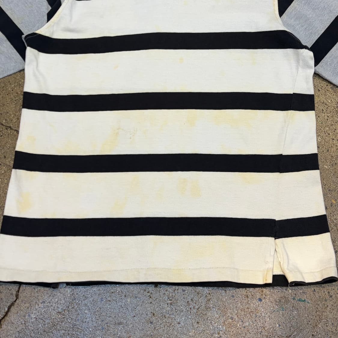 90s Made in USA 빈티지 스트라이프 오리지널 럭비티 카라티 상품이미지5
