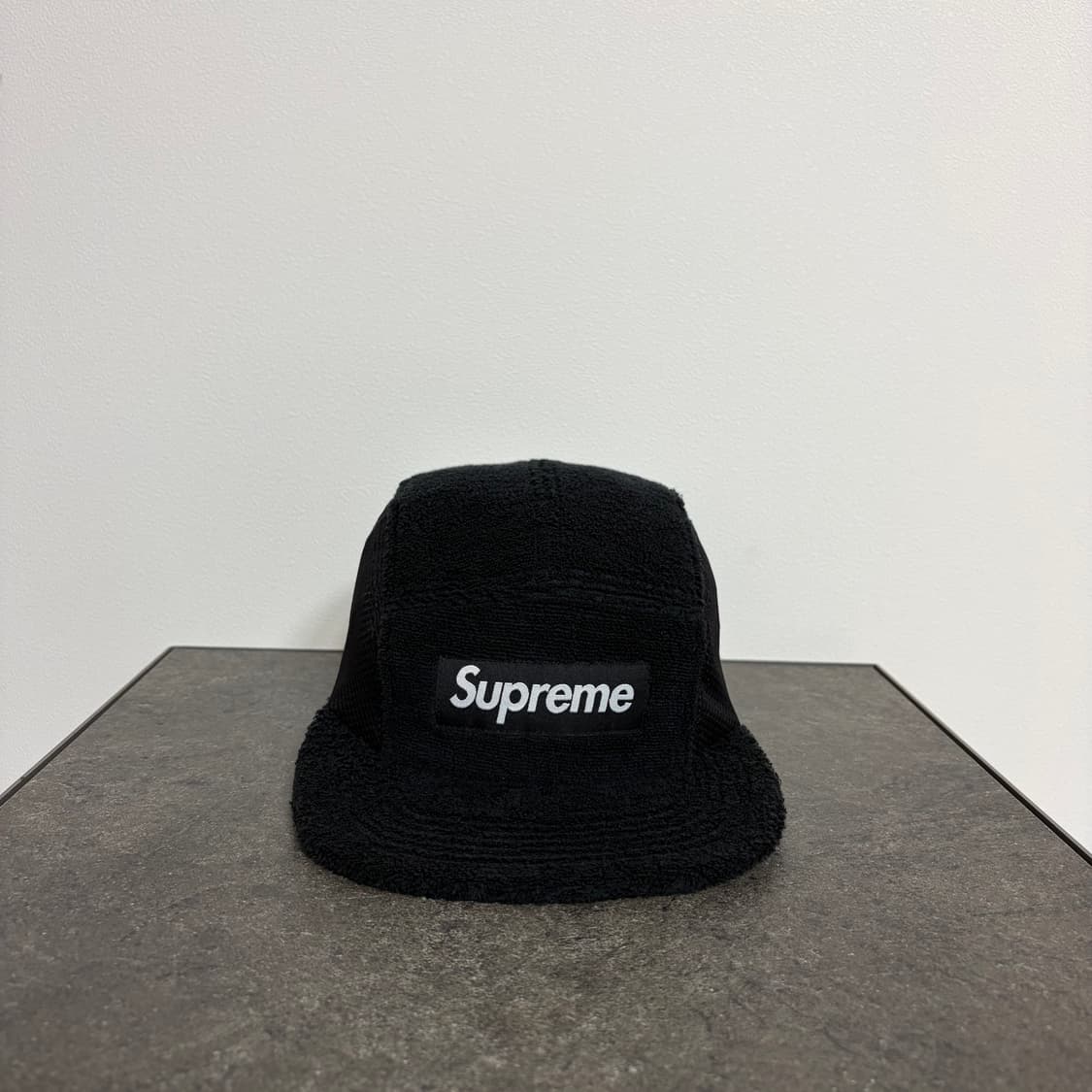 (OS) 슈프림 박스로고 캠프캡 모자 테리 메쉬 블랙 상품이미지1