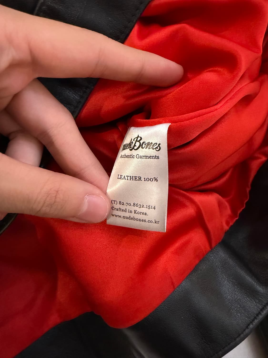 누드본즈 머스탱 트러커 카우레더 가죽자켓 블랙 상품이미지5