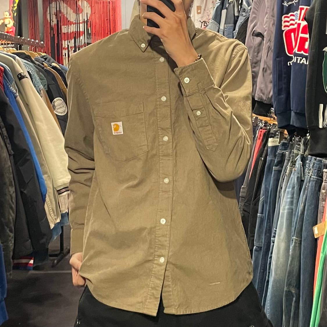 [IM] carhartt 칼하트 베이지 코듀로이 긴팔셔츠 상품이미지2