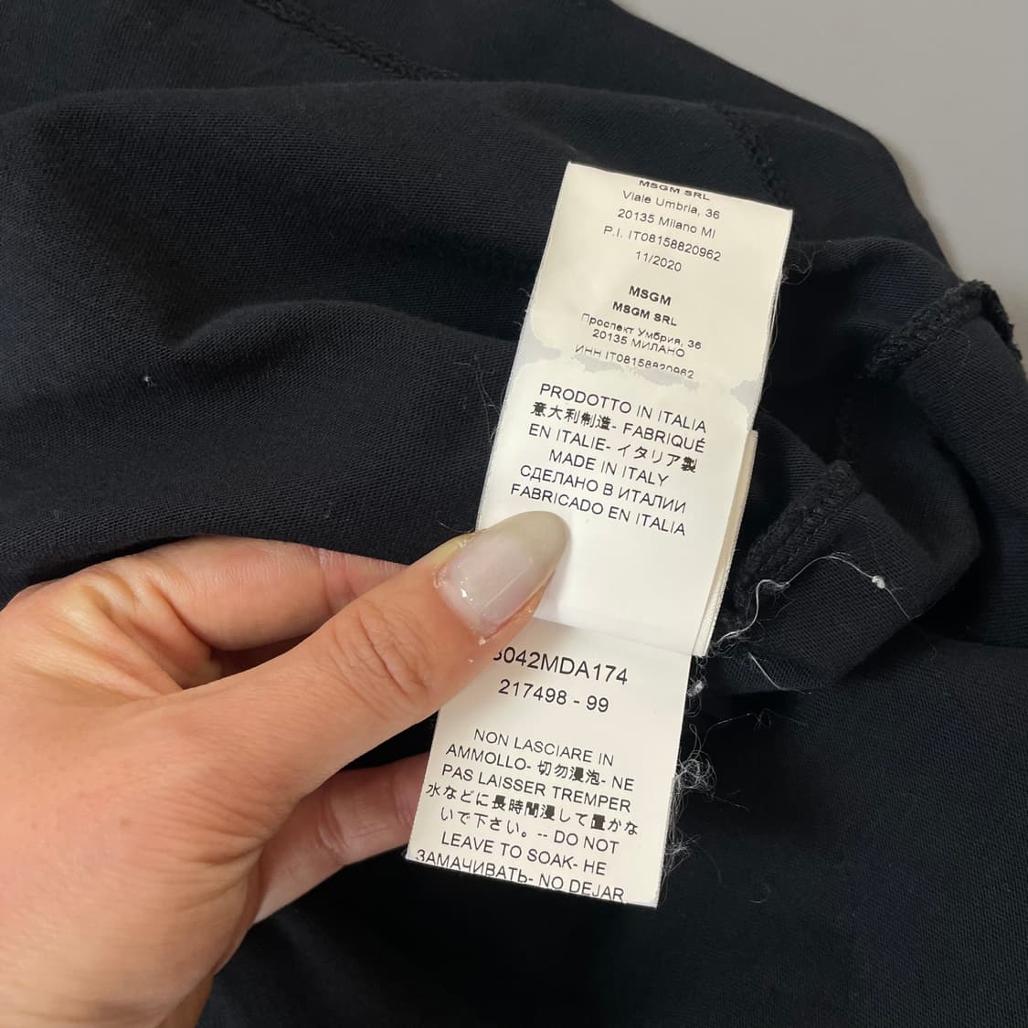 MSGM 블랙 필기체로고 반팔 롱티셔츠 S 상품이미지8
