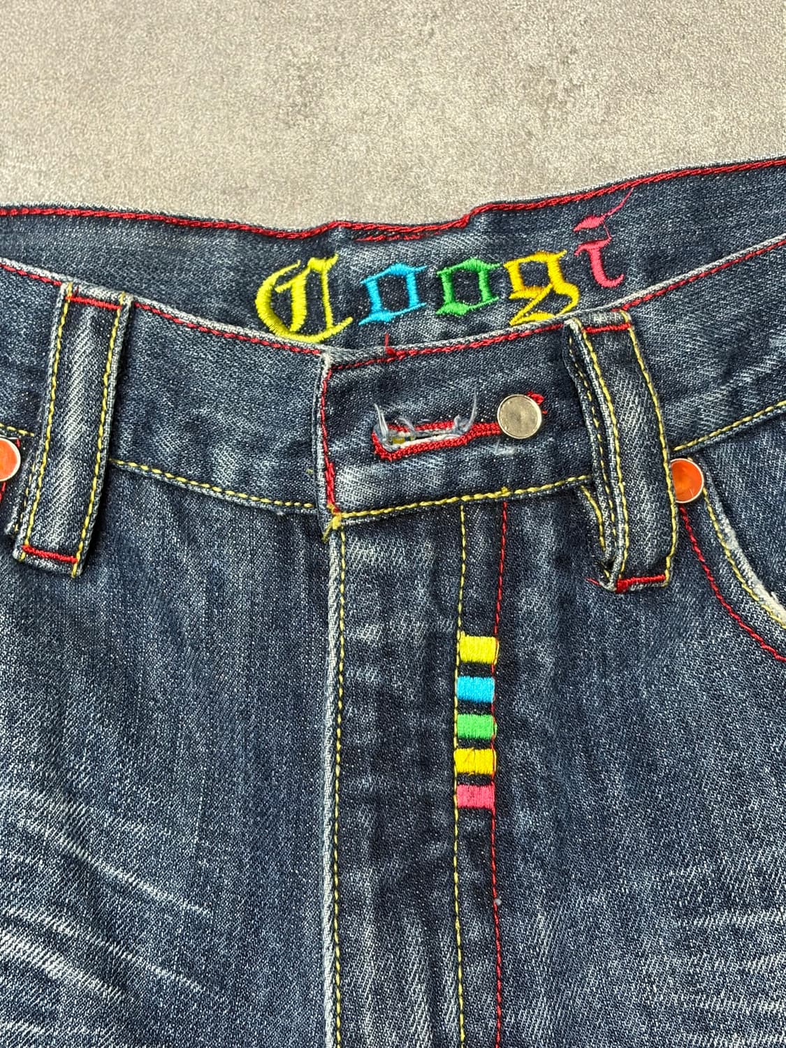 90-00s Coogi rainbow logo denim shorts 상품이미지5