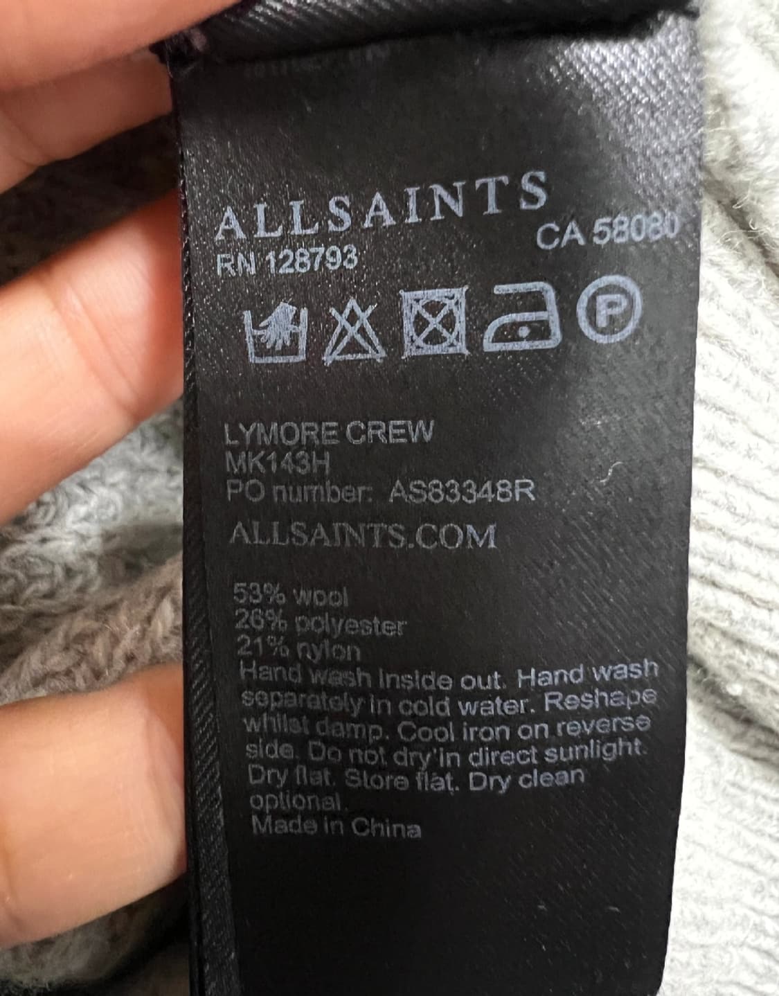 올세인츠 남성 그레이 라운드울니트

 상품이미지7