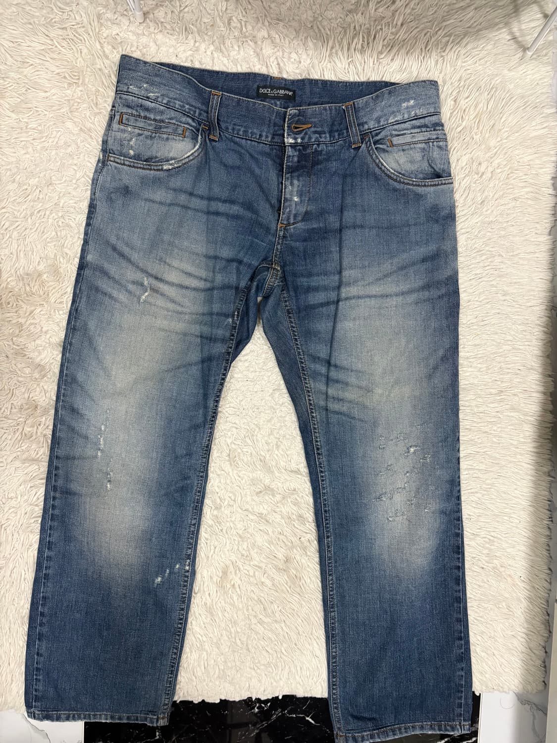 [50] 돌체앤가바나 가죽패치 워싱데님 청바지 상품이미지3