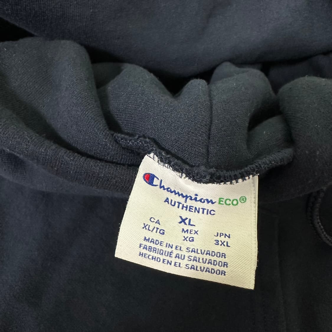 XXL 챔피온 USA 네이비 손목로고 스웻후드티 상품이미지3