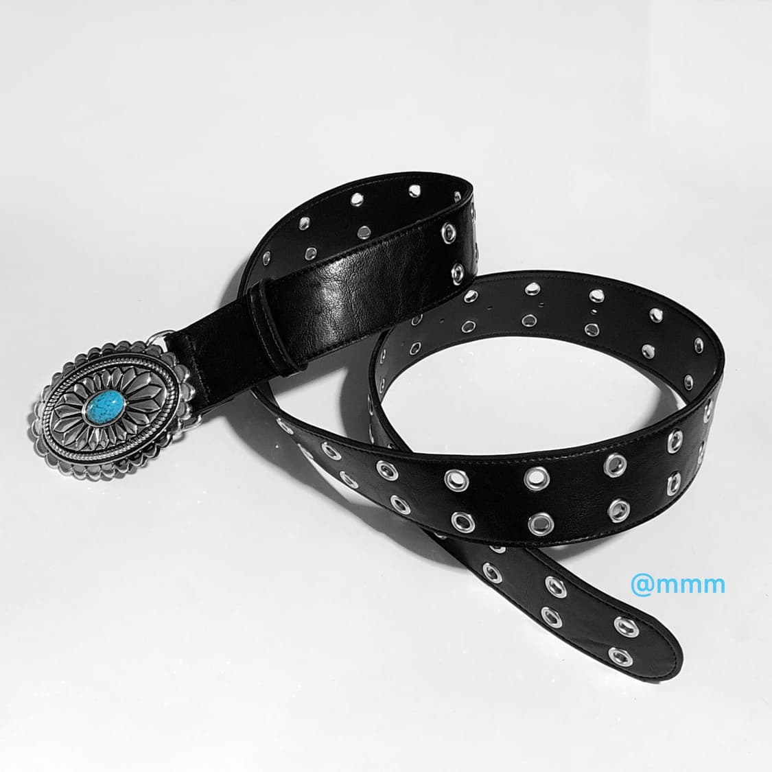 [Unisex] 웨스턴 터키석 장식 버클 벨트 상품이미지6