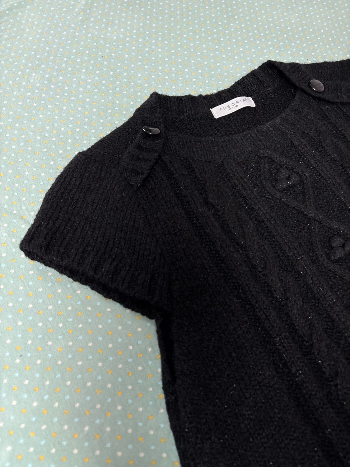 블랙 니트 반소매 원피스 상품이미지7