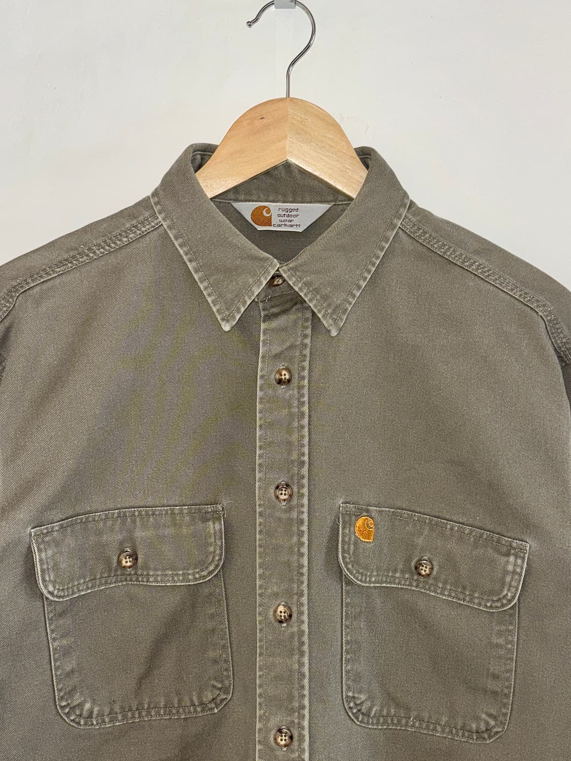 1990s Carhartt 워크 셔츠 / Moss Green 상품이미지3