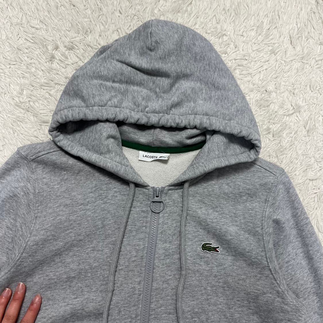 Lacoste grey zip-up hoodie 상품이미지5