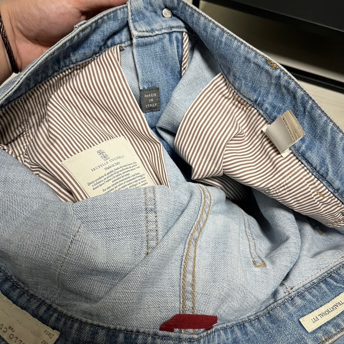 정품 56) 브루넬로 쿠치넬리 디스트로이 연청 청바지 상품이미지4