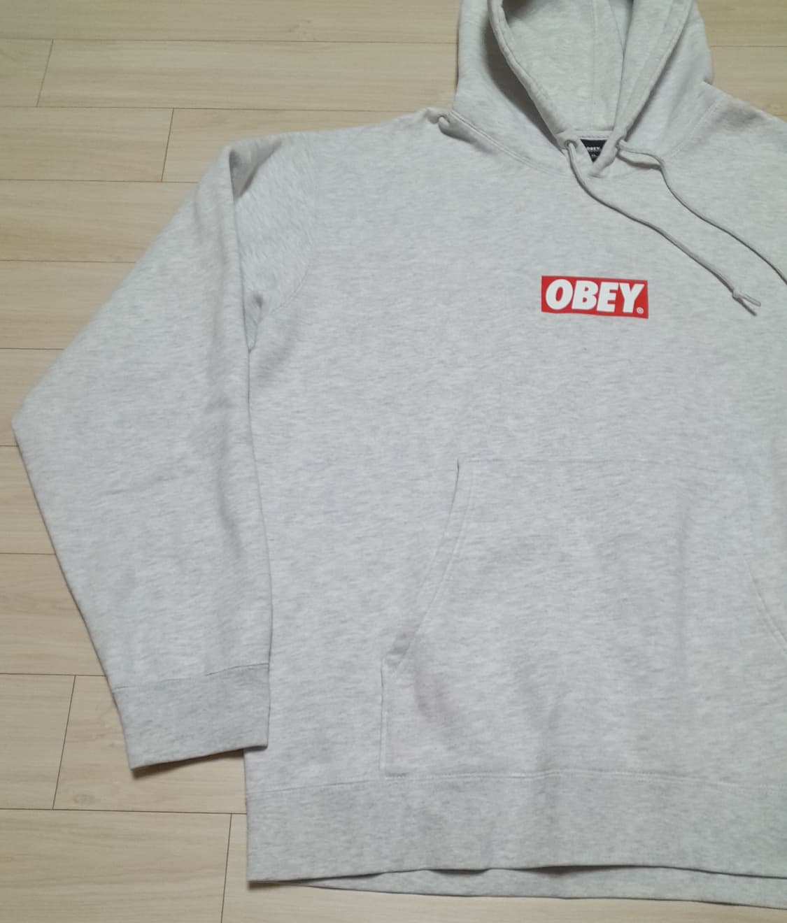 💥오베이 박스로고 후드 그레이 (XL) 
 상품이미지4