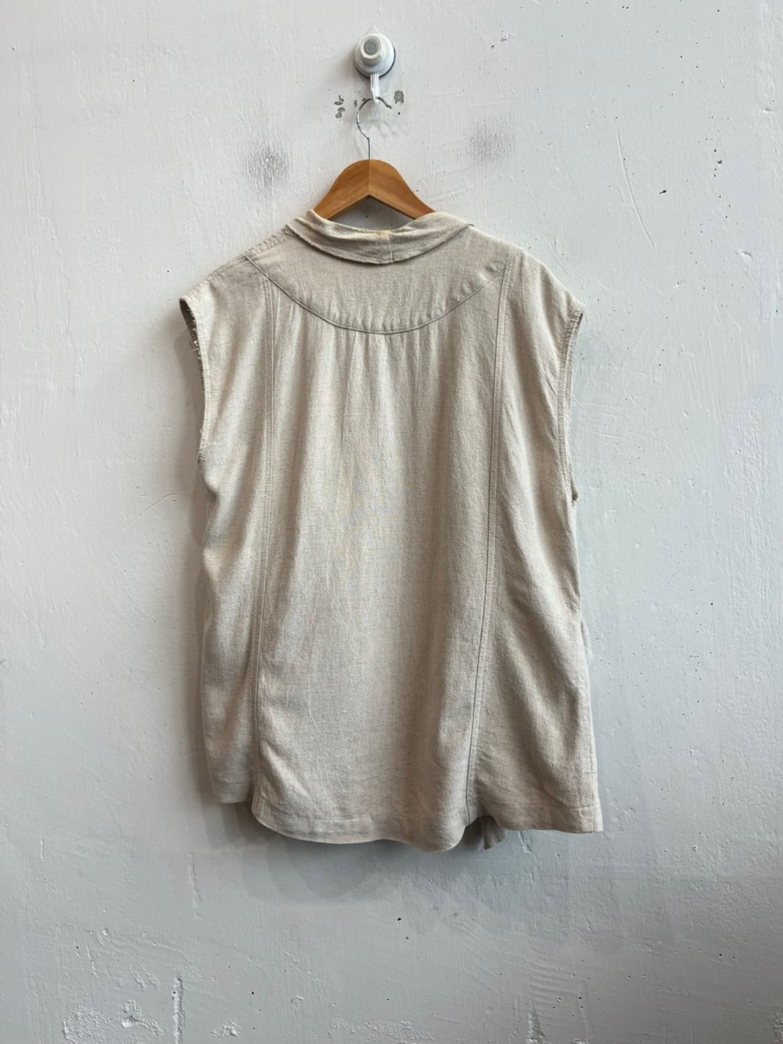 Karen Kane 드레이프 린넨 슬리브리스 베스트 Made in USA 상품이미지5