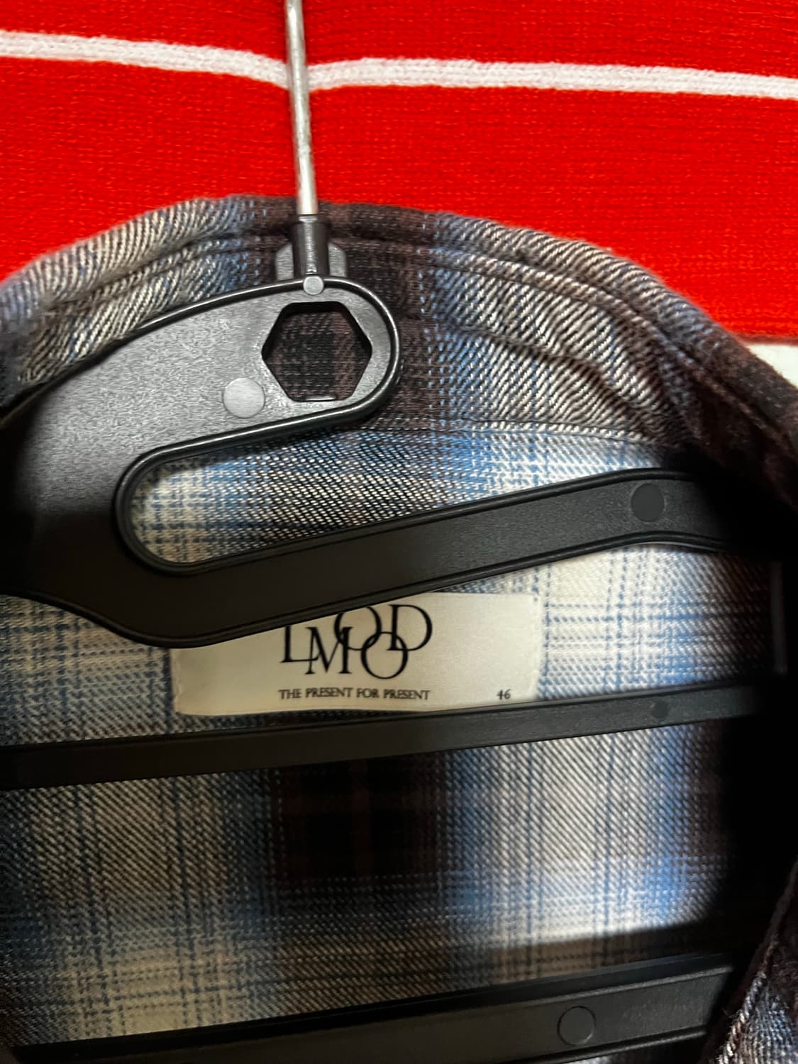 엘무드 이스트우드 웨스턴 체크셔츠 블루 블랙 46 상품이미지4