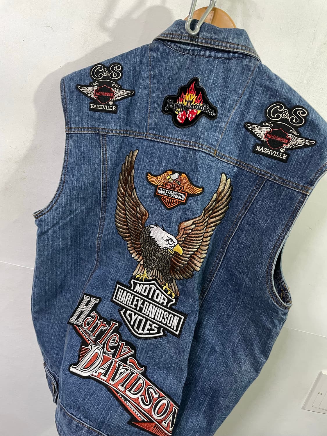 할리데이비슨 데님 베스트 자켓 라이더 조끼 새상품 XL 상품이미지8