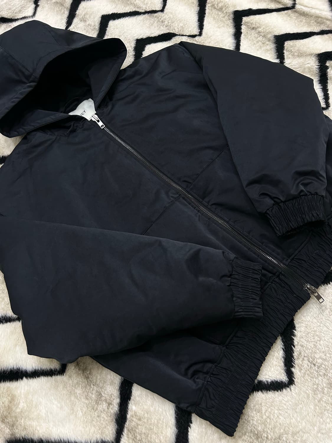 [L]IEY 2Way MA-1 후드 패딩자켓/블랙 상품이미지2