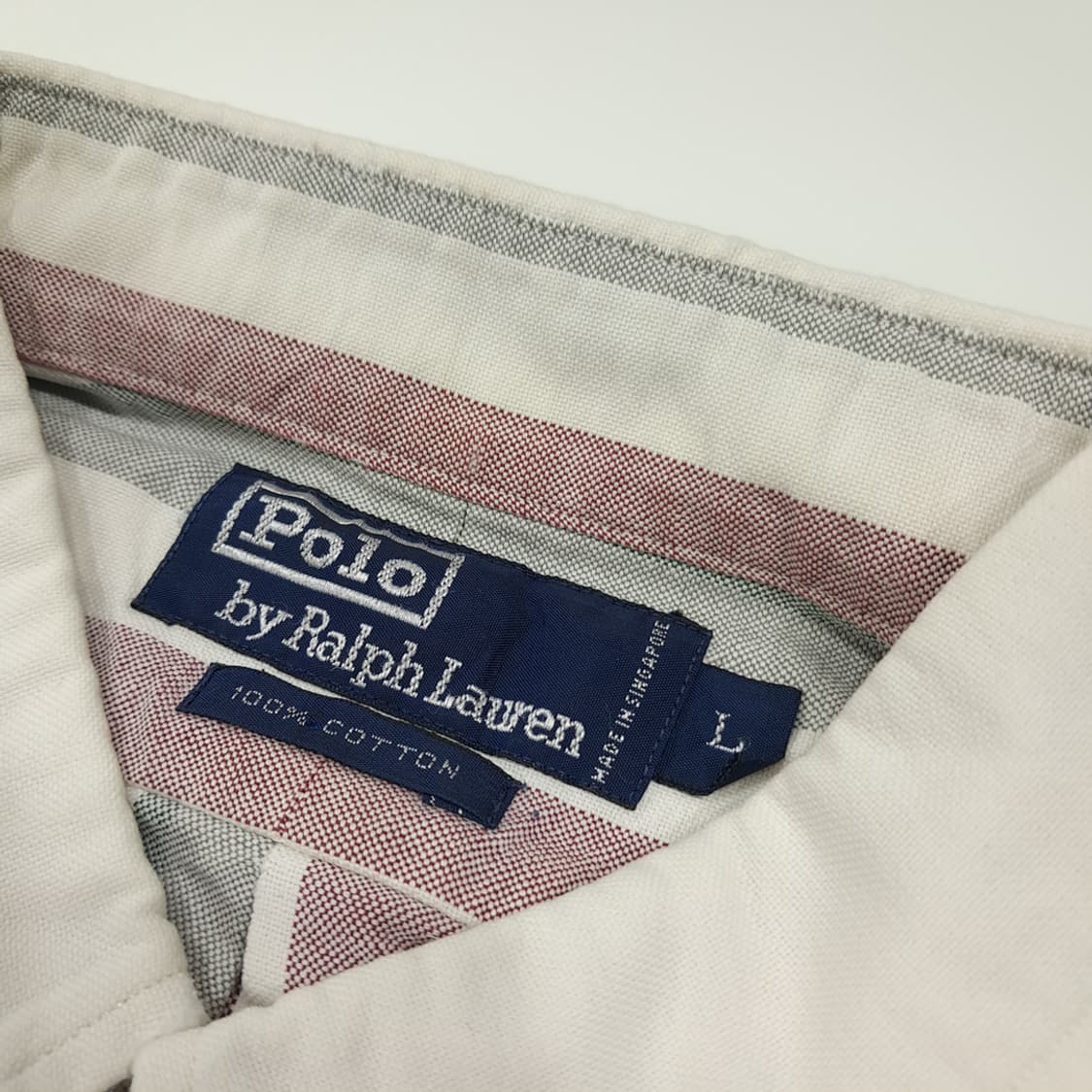 CL604 L 폴로 90s 싱가포르판 올드스쿨 스트라이프 엠블럼 셔츠 상품이미지3