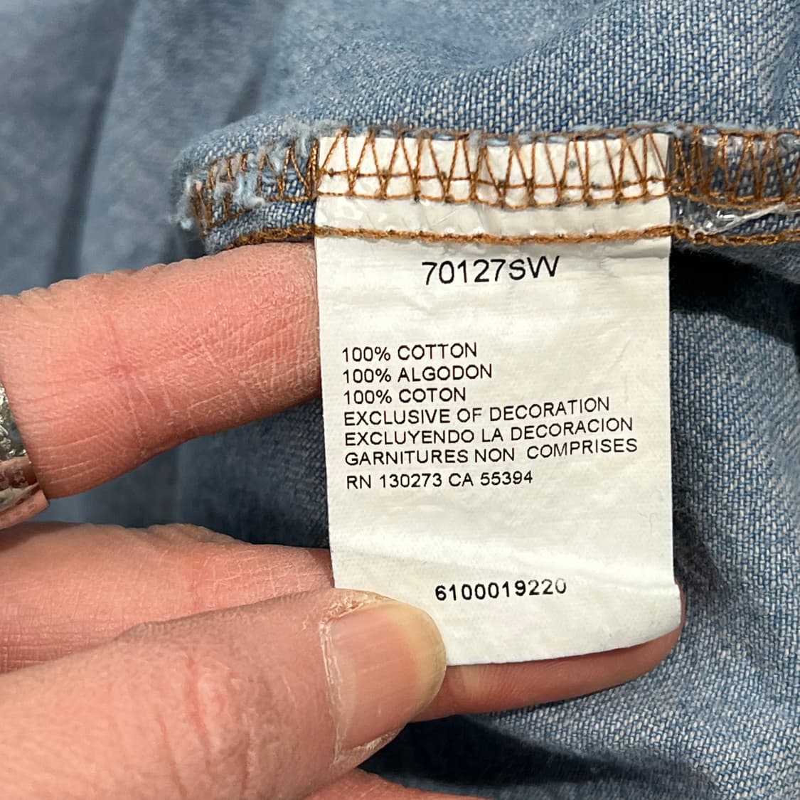 랭글러 워크 데님셔츠 s08970 상품이미지8