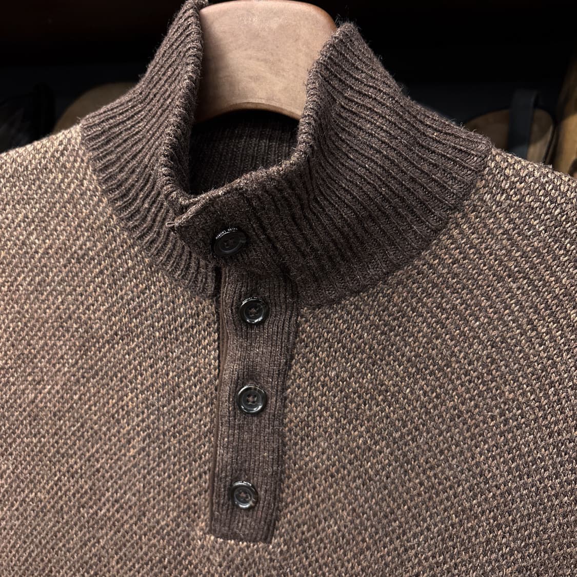 폴로 랄프로렌 신형라벨 하이넥 버튼니트 보카시 헤링본 데드스탁 N319 상품이미지5