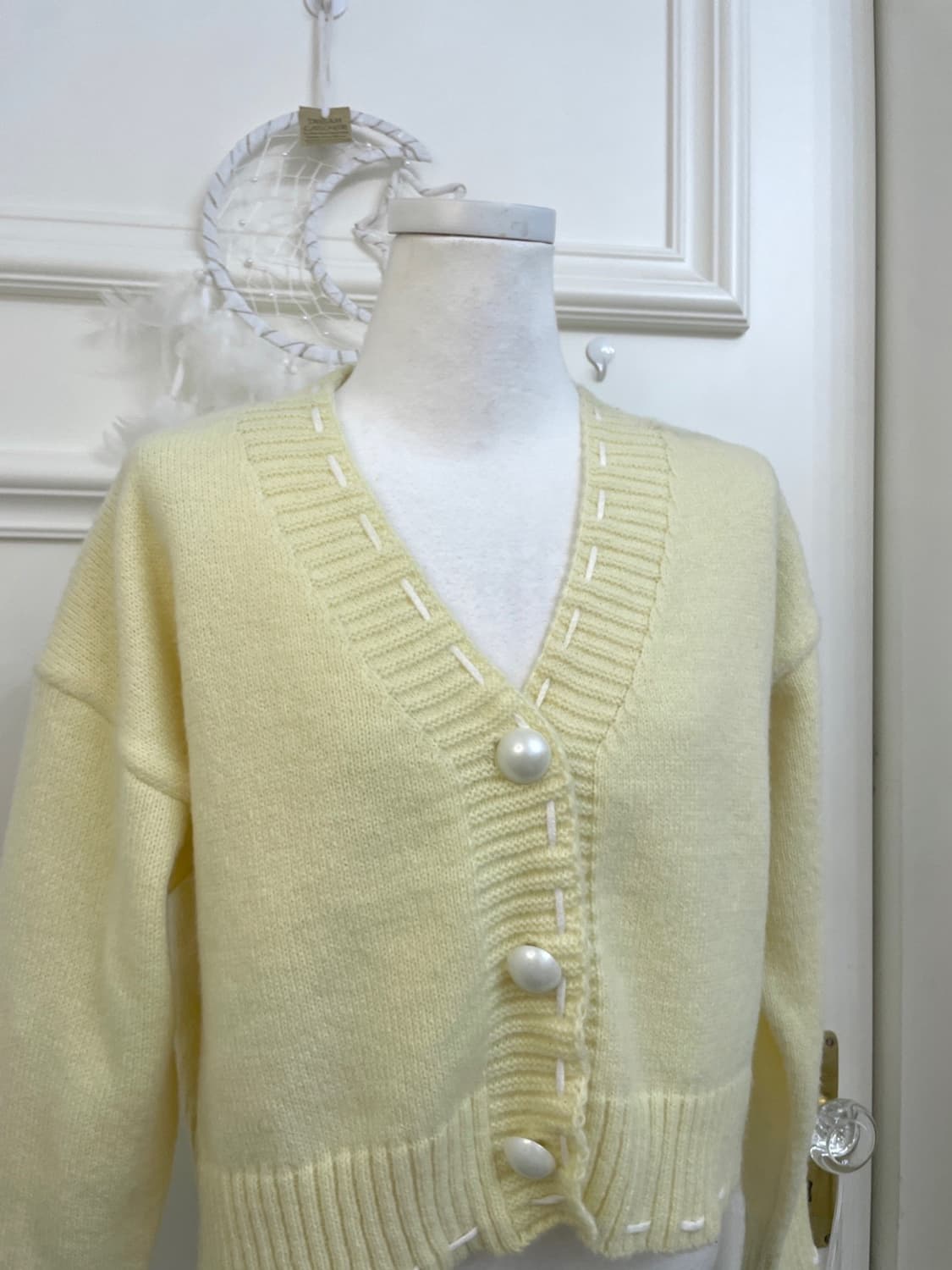 lemon stitch point pearl button warm car 상품이미지5