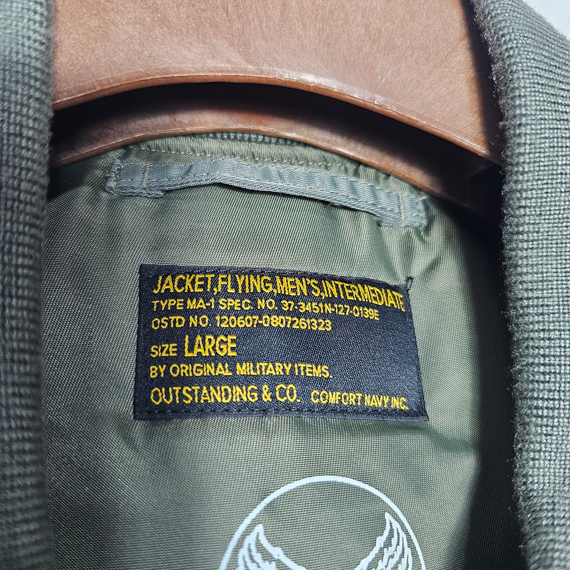 L 아웃스탠딩 10주년 ma1 자켓 울파일 상품이미지7