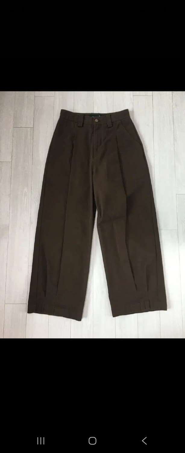 히피베 Hellooo Eat 플리츠 스트레이트 캐주얼 팬츠 브라운 XS 상품이미지5