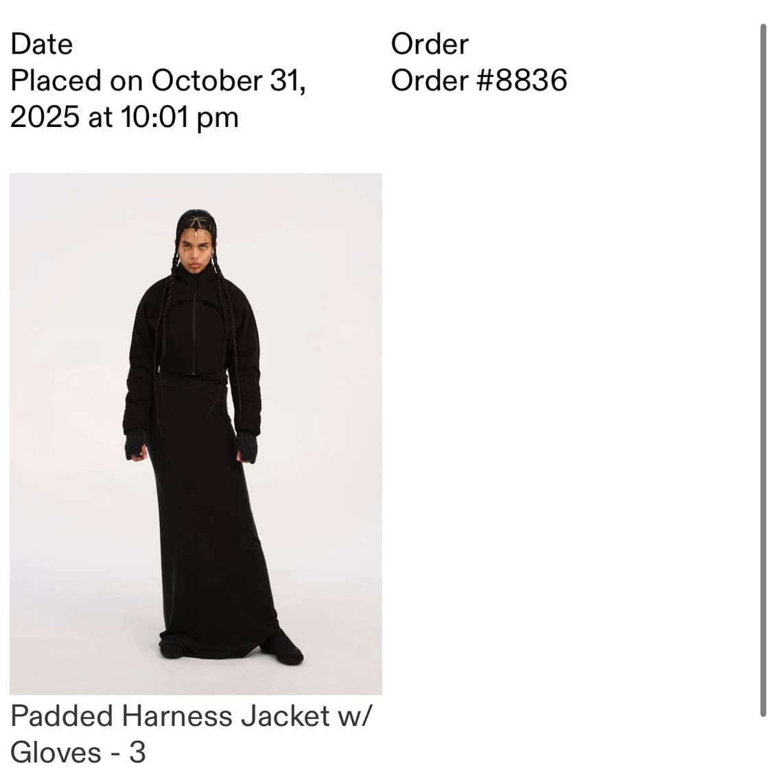 혜인서 패딩 padded harness jacket 새상품 블랙 3사이즈 상품이미지2