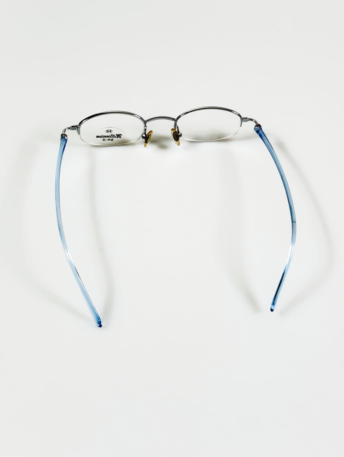90s MILLENNIUM 실버 반무테 오벌 메탈 빈티지 안경 상품이미지5