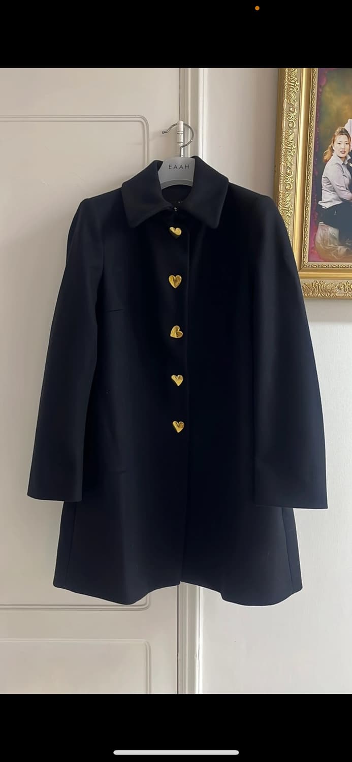 MOSCHINO 블랙 하트버튼 코트 55 정품 상품이미지8