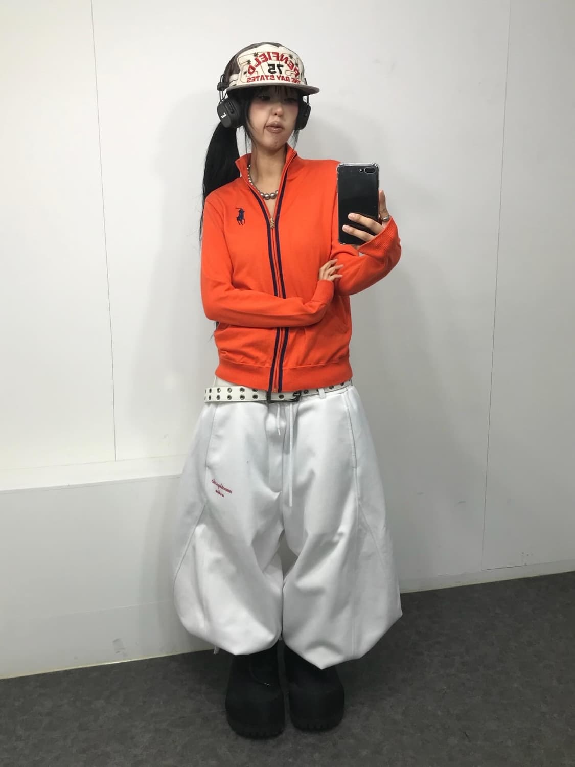 Polo Orange Knit Zip-Up 상품이미지4