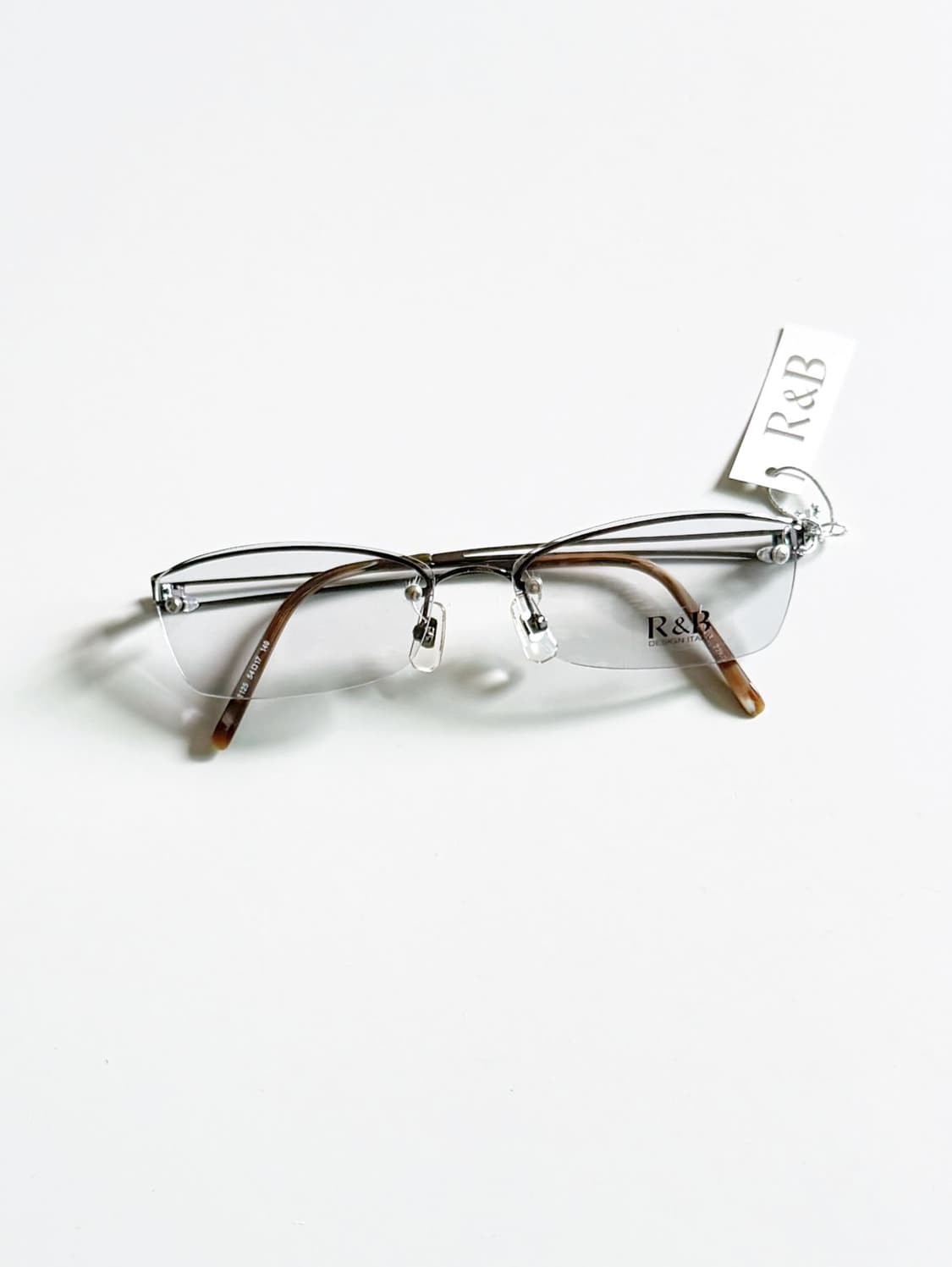 R&B EYEWEAR 반무테 스퀘어 메탈 프레임 빈티지 안경 상품이미지2