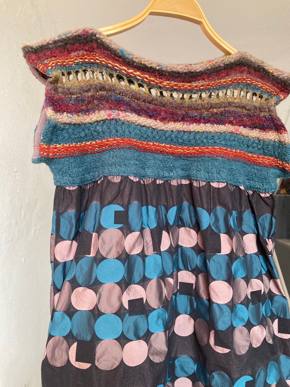 울 뜨개패턴 에스닉 도트 모리걸 니트 상품이미지2