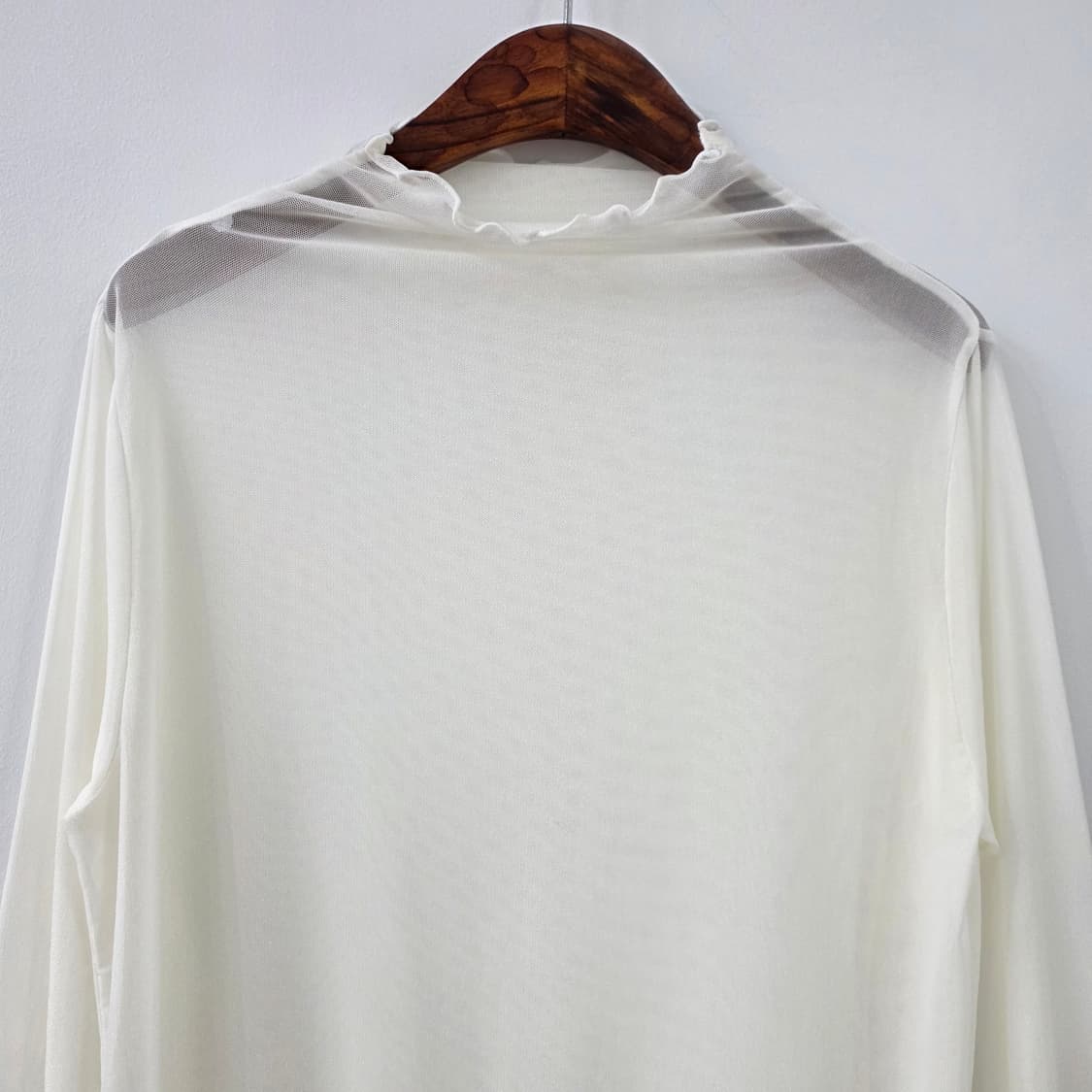 오프화이트 시스루 레이어드 티셔츠 상품이미지2