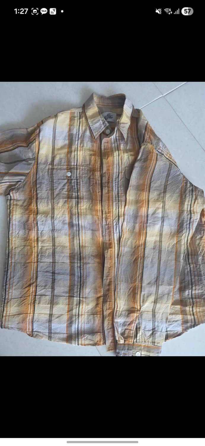 포프롬파더 린넨 체크셔츠 XL 상품이미지2