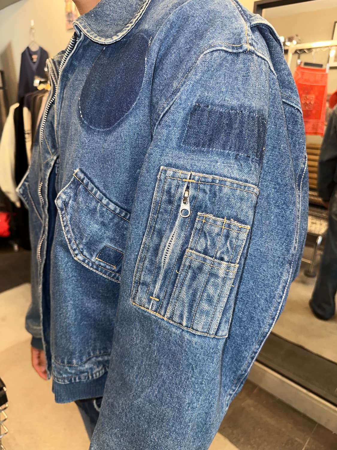 90’s Japanese patch denim flight jacket 상품이미지8